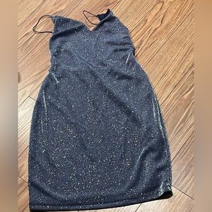navy blue glittery dress